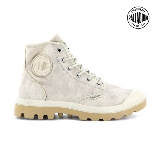 Bottes Palladium Pampa Hi WAX Femme Grise Clair | FR HAV632U